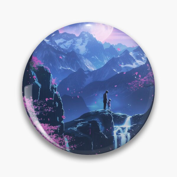Item preview, Enchanted Glow: Japanese Neon Fantasy Unfolds by the Reflective Waters of the Mountain Lake, Creating a Scene of Surreal Beauty designed and sold by Mullet Monkey.