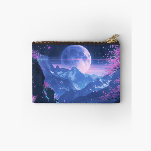 Item preview, Enchanted Glow: Japanese Neon Fantasy Unfolds by the Reflective Waters of the Mountain Lake, Creating a Scene of Surreal Beauty designed and sold by Mullet Monkey.
