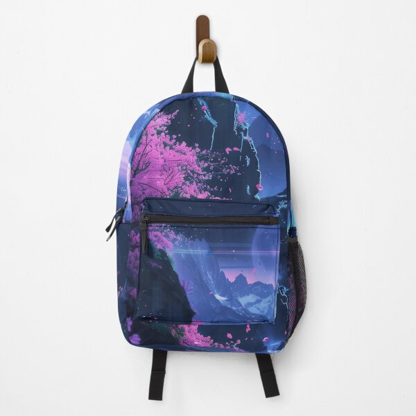 Item preview, Enchanted Glow: Japanese Neon Fantasy Unfolds by the Reflective Waters of the Mountain Lake, Creating a Scene of Surreal Beauty designed and sold by Mullet Monkey.