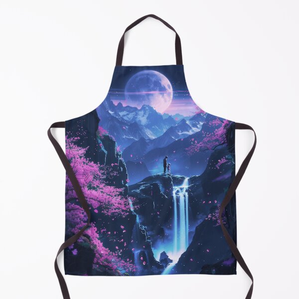 Item preview, Enchanted Glow: Japanese Neon Fantasy Unfolds by the Reflective Waters of the Mountain Lake, Creating a Scene of Surreal Beauty designed and sold by Mullet Monkey.