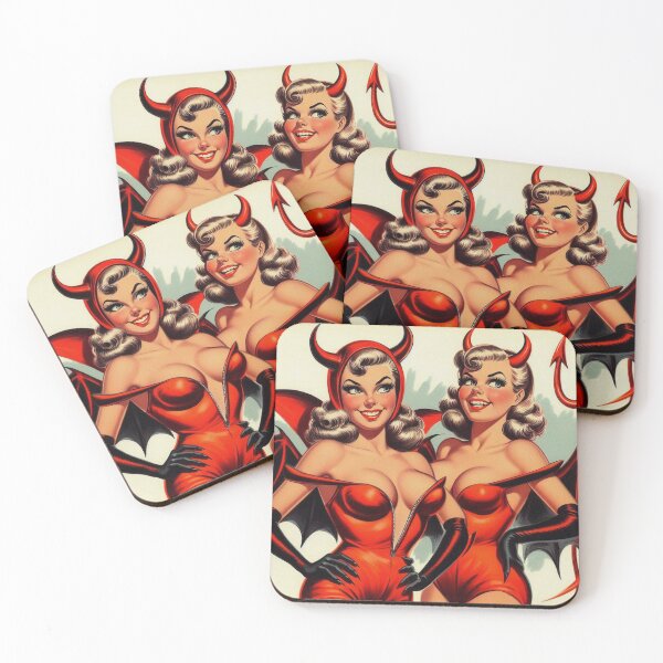 Item preview, Retro Devil Girls designed and sold by PulpVintage.