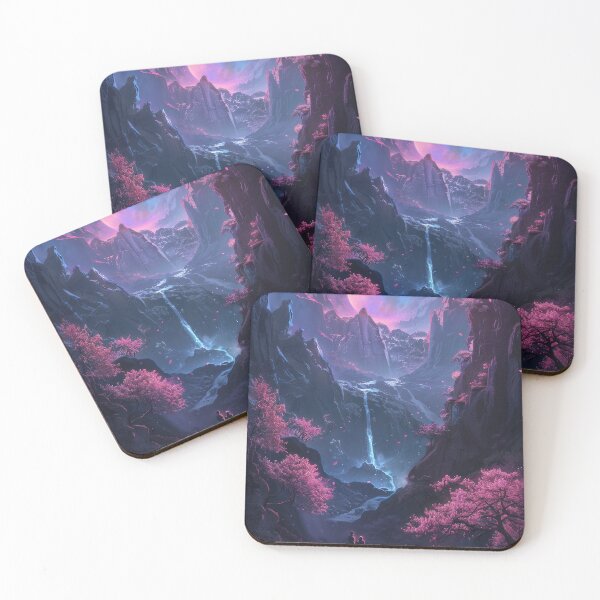 Item preview, Neon Lights Dance Across the Japanese Mountain Lake, Casting an Otherworldly Aura of Peace and Tranquility designed and sold by Mullet Monkey.