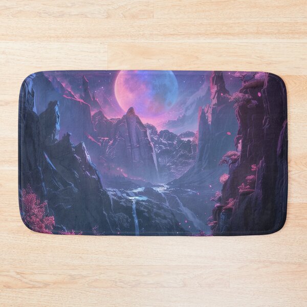 Item preview, Neon Lights Dance Across the Japanese Mountain Lake, Casting an Otherworldly Aura of Peace and Tranquility designed and sold by Mullet Monkey.