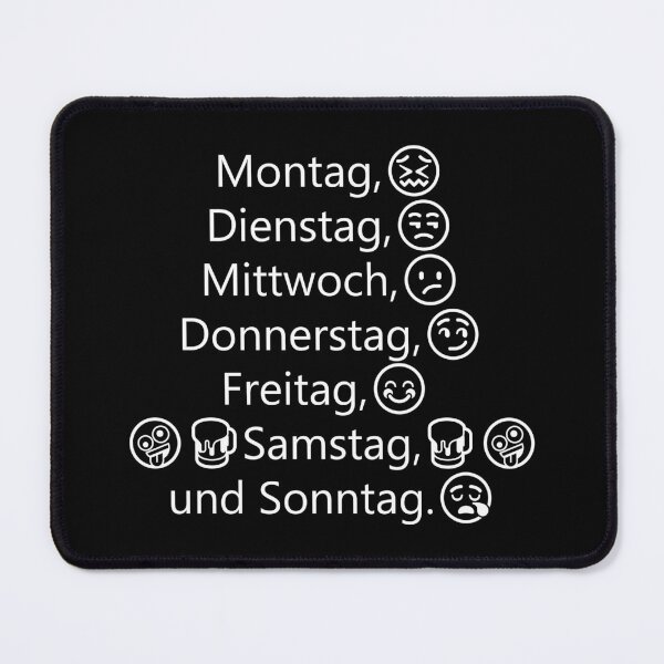Item preview, Montag, Dienstag, Mittwoch, Donnerstag, Freitag, Samstag beziehungsweise Sonnabend und Sonntag designed and sold by ricobarinas.