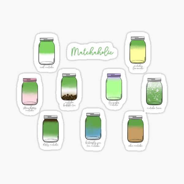 Item preview, matcha holic sticker pack  designed and sold by oxrangejuice.