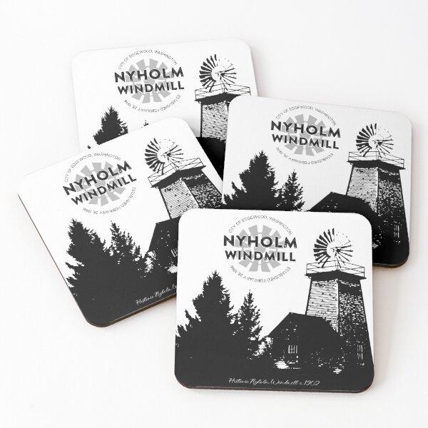 Item preview, Nyholm Windmill Edgewood Washington Small Town Country Black White City designed and sold by Sarcastic Narwhal.