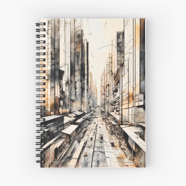 Item preview, Future City Japanese Watercolor no.1, Single Point Perspective designed and sold by Kendall Anderson.