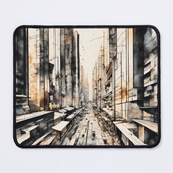 Item preview, Future City Japanese Watercolor no.1, Single Point Perspective designed and sold by Kendall Anderson.