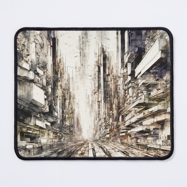 Item preview, Future City Japanese Watercolor no.3, Blocky City designed and sold by Kendall Anderson.
