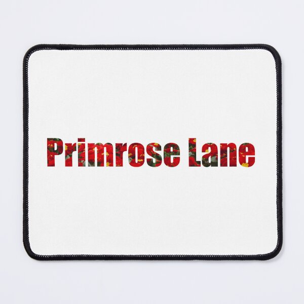 Item preview, Primrose Lane Street Name gift with red primrose background designed and sold by TheMugDirectory.
