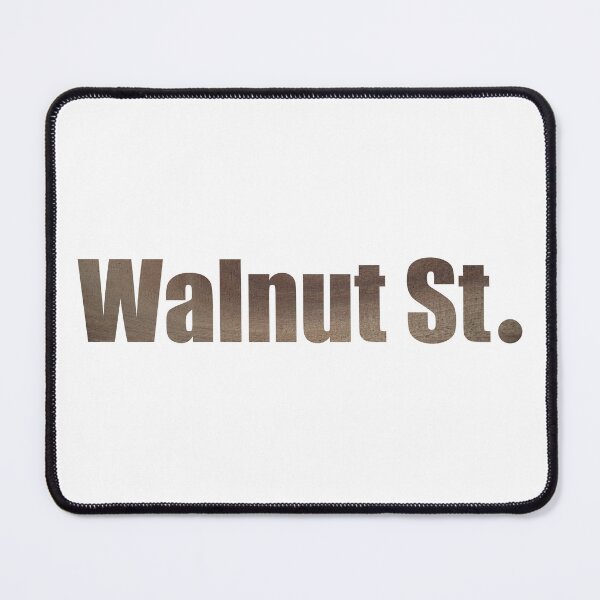 Item preview, Walnut Street Street Name with authentic wood background designed and sold by TheMugDirectory.