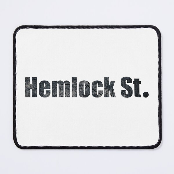 Item preview, Hemlock Street Street Name with authentic dark wood background designed and sold by TheMugDirectory.