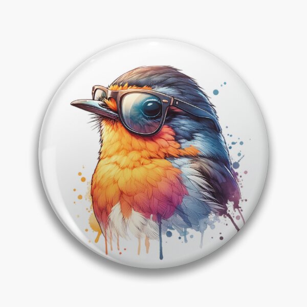 Item preview, Watercolor American Robin Wearing Sunglasses designed and sold by TheAnimalZ00.