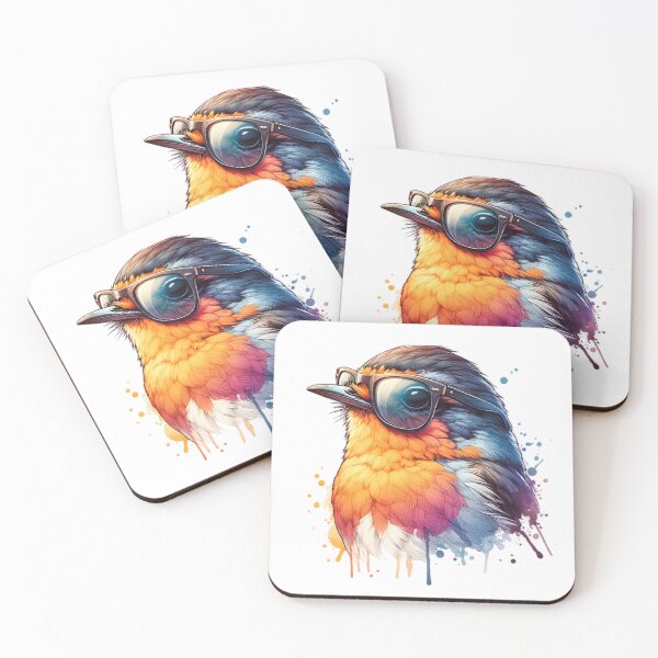 Item preview, Watercolor American Robin Wearing Sunglasses designed and sold by TheAnimalZ00.