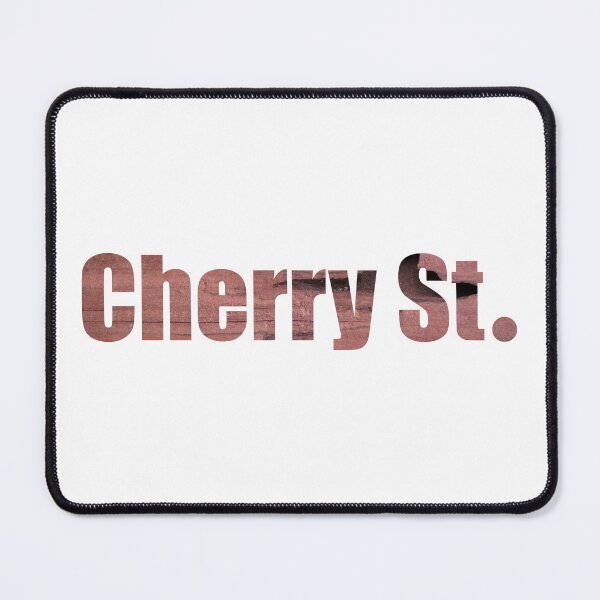 Item preview, Cherry Street Version 2 Street Name with authentic wood background designed and sold by TheMugDirectory.