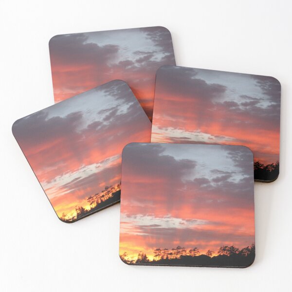 Item preview, Blushing sunset with silhouetted trees designed and sold by DevotionNotions.