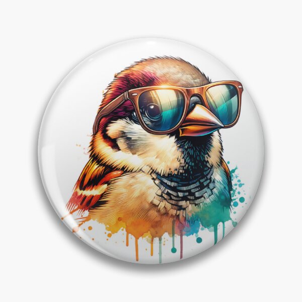Item preview, Watercolor House Sparrow Wearing Sunglasses designed and sold by TheAnimalZ00.