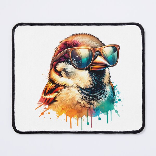 Item preview, Watercolor House Sparrow Wearing Sunglasses designed and sold by TheAnimalZ00.