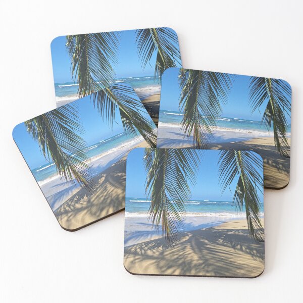 Item preview, Palm leaves on the beach in the Caribbean designed and sold by serenedesign.