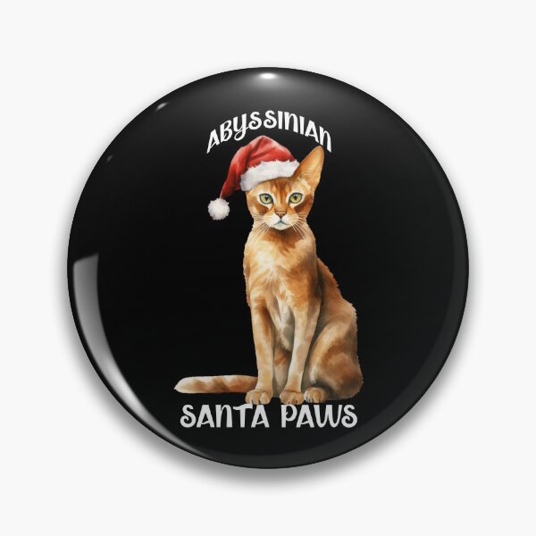 Item preview, An Abyssinian Cat in a Santa Hat designed and sold by quiltsncatitude.