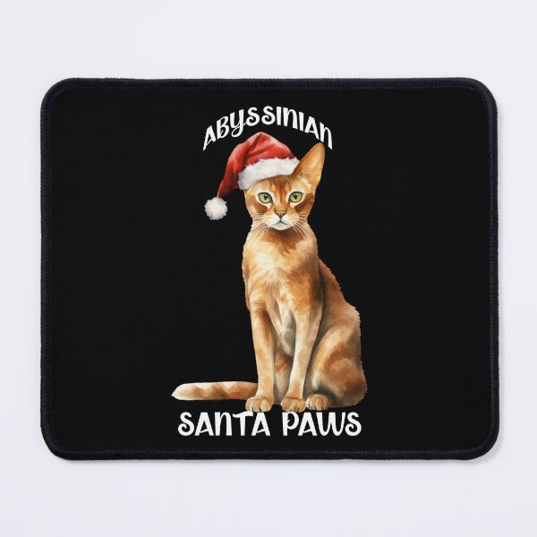 Item preview, An Abyssinian Cat in a Santa Hat designed and sold by quiltsncatitude.