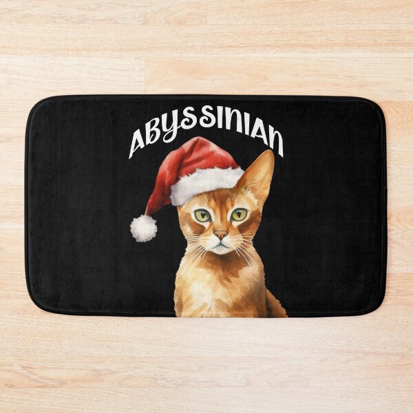 Item preview, An Abyssinian Cat in a Santa Hat designed and sold by quiltsncatitude.