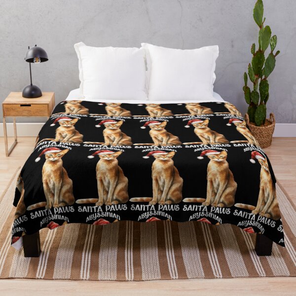 Item preview, An Abyssinian Cat in a Santa Hat designed and sold by quiltsncatitude.