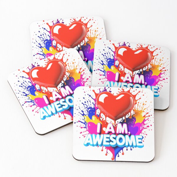 Item preview, I Am Awesome Heart Rainbow Colors designed and sold by LKozerski.