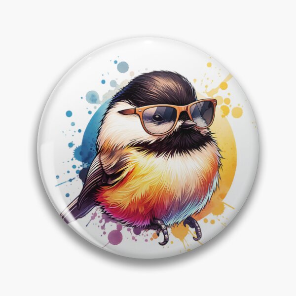 Item preview, Watercolor Carolina Chickadee Wearing Sunglasses designed and sold by TheAnimalZ00.