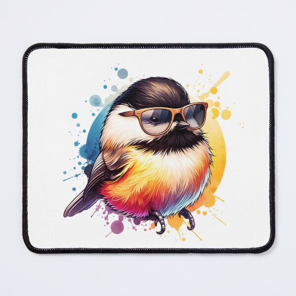 Item preview, Watercolor Carolina Chickadee Wearing Sunglasses designed and sold by TheAnimalZ00.