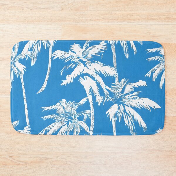 Item preview, Tropical white palms with a blue background designed and sold by dcrc.