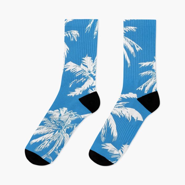 Item preview, Tropical white palms with a blue background designed and sold by dcrc.