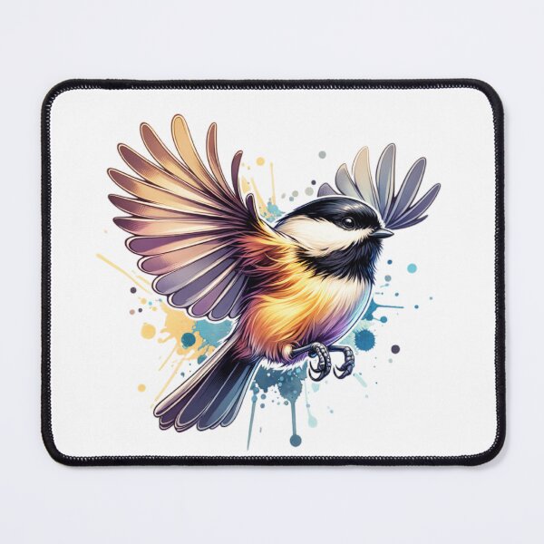 Item preview, Watercolor Flying Carolina Chickadee  designed and sold by TheAnimalZ00.