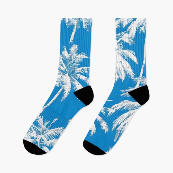 Item preview, Tropical white palms with a blue background designed and sold by dcrc.
