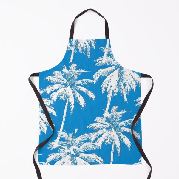 Item preview, Tropical white palms with a blue background designed and sold by dcrc.