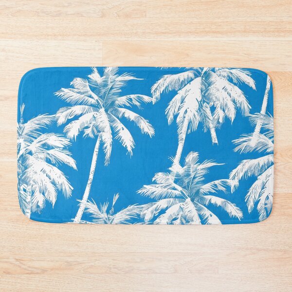 Item preview, Tropical white palms with a blue background designed and sold by dcrc.