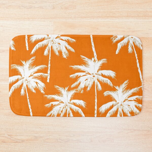 Item preview, tropical white palms with a orange background designed and sold by dcrc.