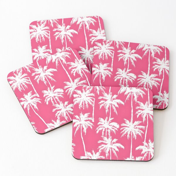 Item preview, tropical white palms with a pink background designed and sold by dcrc.