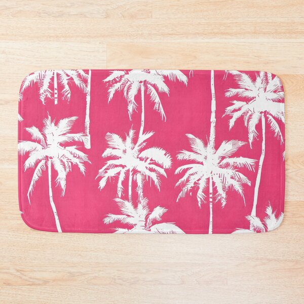 Item preview, tropical white palms with a pink background designed and sold by dcrc.