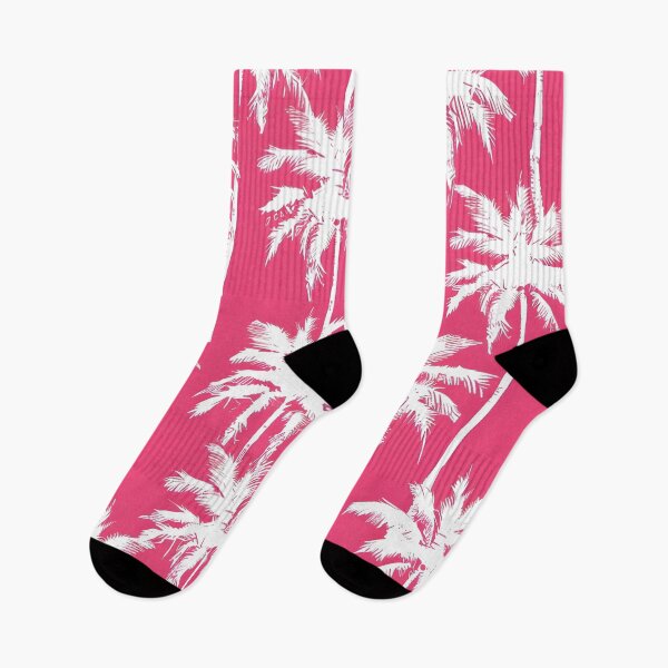 Item preview, tropical white palms with a pink background designed and sold by dcrc.