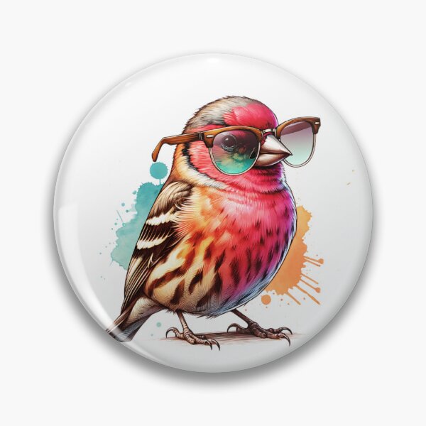 Item preview, Watercolor House Finch Wearing Sunglasses designed and sold by TheAnimalZ00.