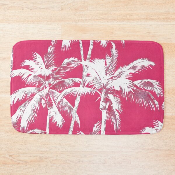 Item preview, tropical white palms with a pink background designed and sold by dcrc.