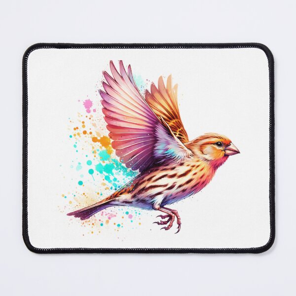 Item preview, Watercolor Flying House Finch designed and sold by TheAnimalZ00.
