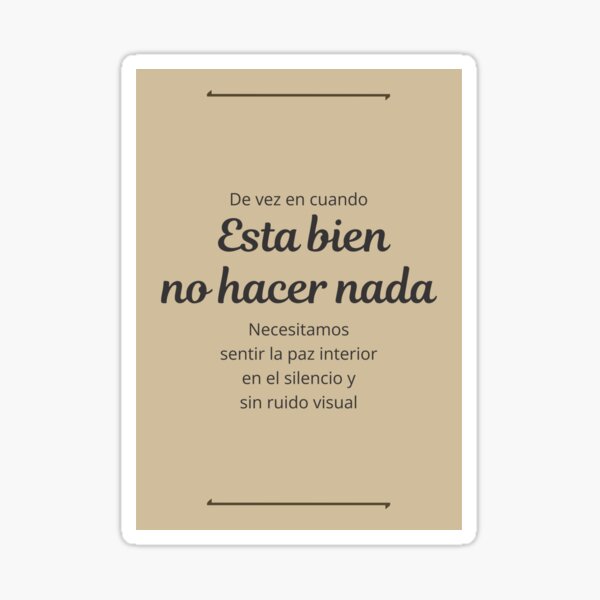 It's okay to do nothing, ideal phrase to relax Sticker