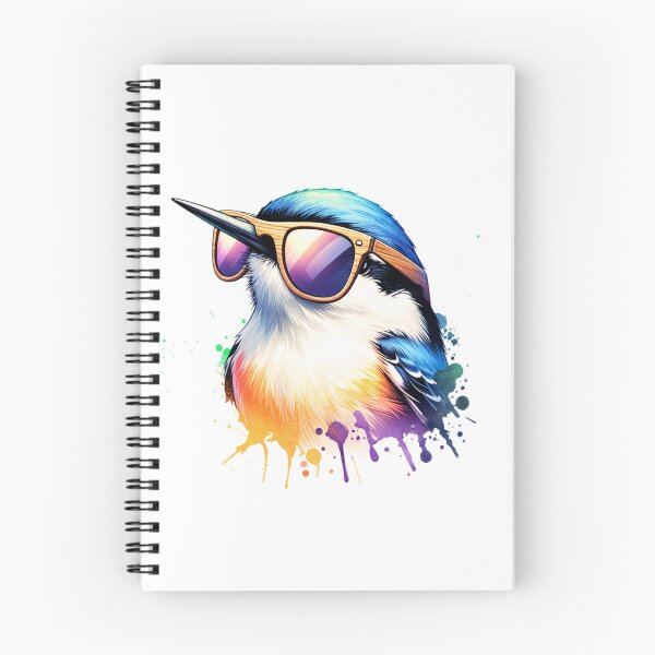 Item preview, Watercolor White Breasted Nuthatch Wearing Sunglasses designed and sold by TheAnimalZ00.