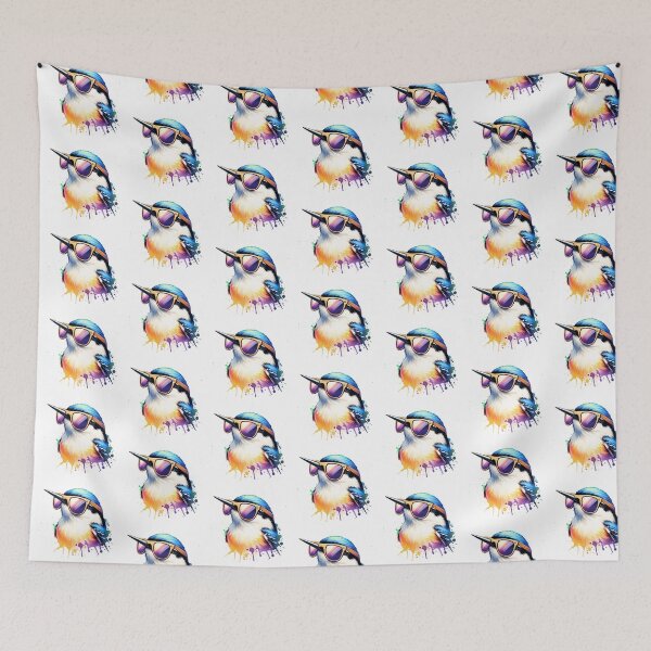 Item preview, Watercolor White Breasted Nuthatch Wearing Sunglasses designed and sold by TheAnimalZ00.