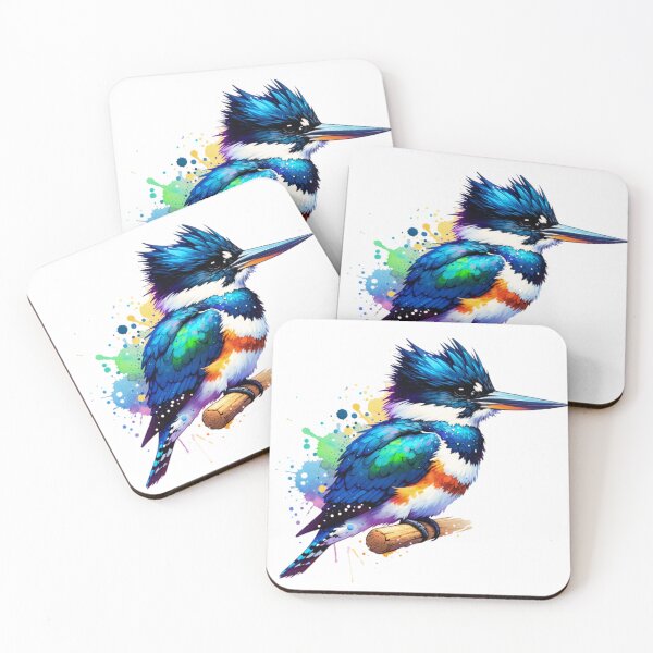 Item preview, Watercolor Belted Kingfisher designed and sold by TheAnimalZ00.