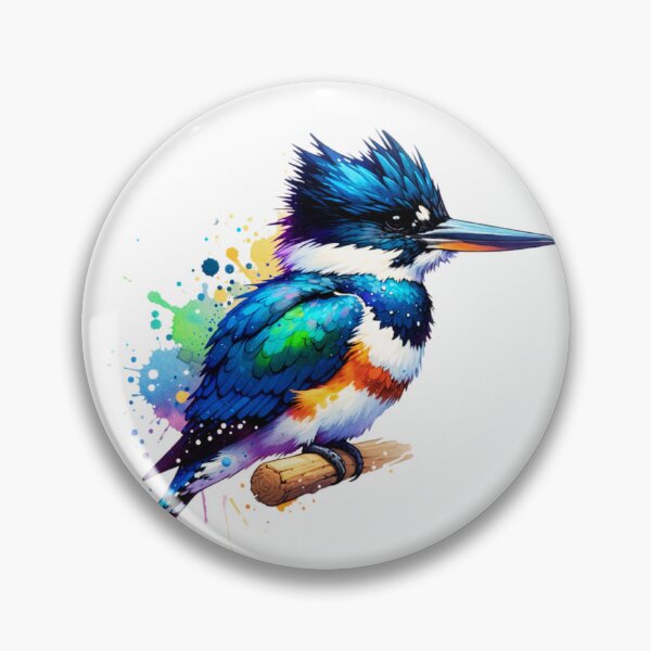 Item preview, Watercolor Belted Kingfisher designed and sold by TheAnimalZ00.