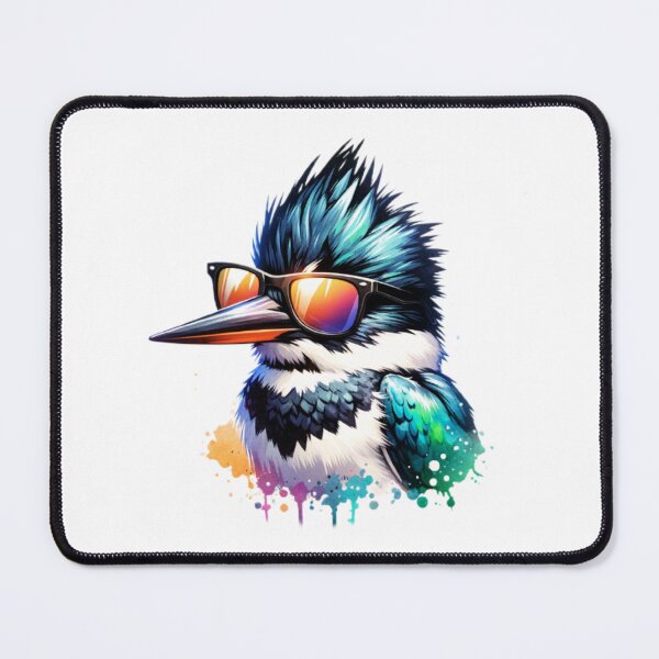 Item preview, Watercolor Belted Kingfisher Wearing Sunglasses designed and sold by TheAnimalZ00.