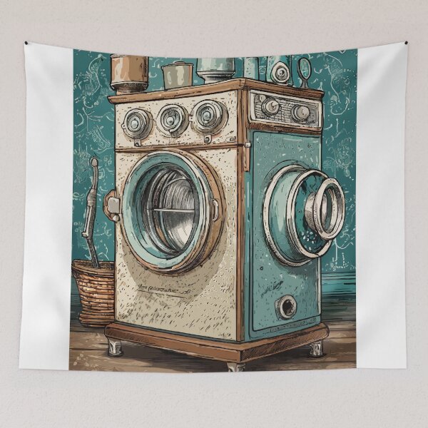 Item preview, Laundry Nostalgia: Retro Washing Machines designed and sold by bb-15artstudio.